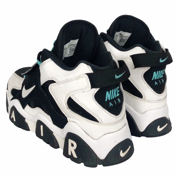 CABANA Nike Air Barrage Mid Top Black White Cabana Nubuck Leather Mesh Trainer - Picture 3 of 13